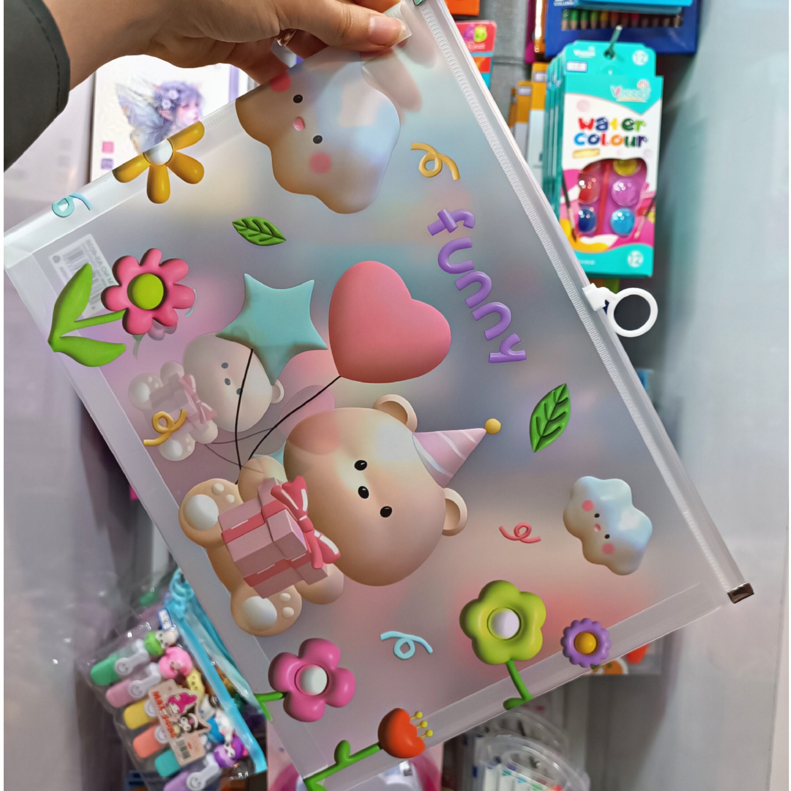 زیپ کیف A4 شفاف فانتزی - Image 4