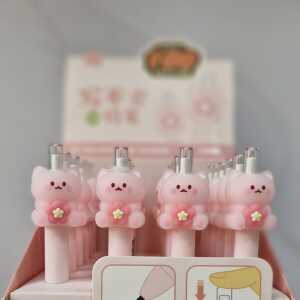 اتود خرس صورتی گل دار