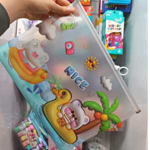 زیپ کیف A4 شفاف فانتزی