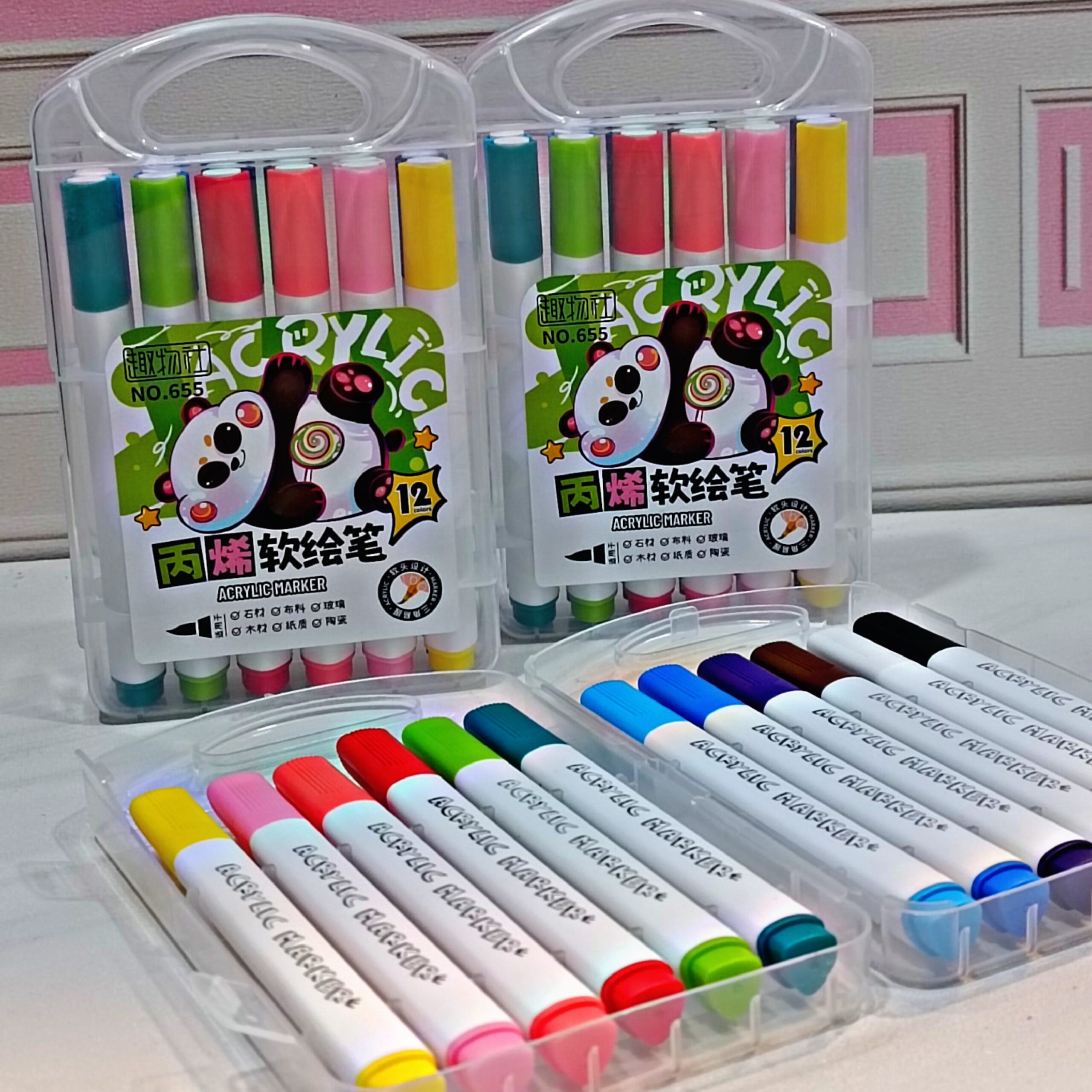 ماژیک رنگ آمیزی 12 رنگ اکریلیک