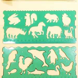 شابلون طرح حیوانات و اشکال هندسی