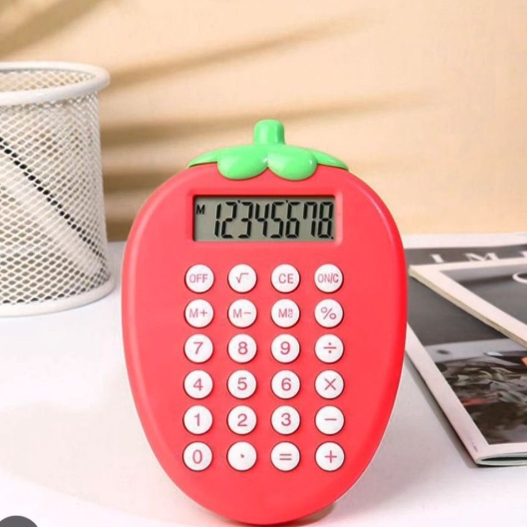 ماشین حساب فانتزی توت فرنگی صورتی