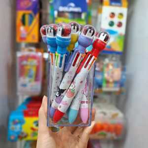 خودکار 6 رنگ مهردار غلطکی دوستان کرومی