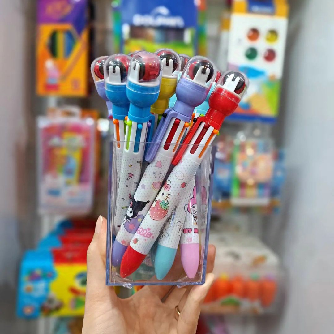 خودکار 6 رنگ مهردار غلطکی دوستان کرومی