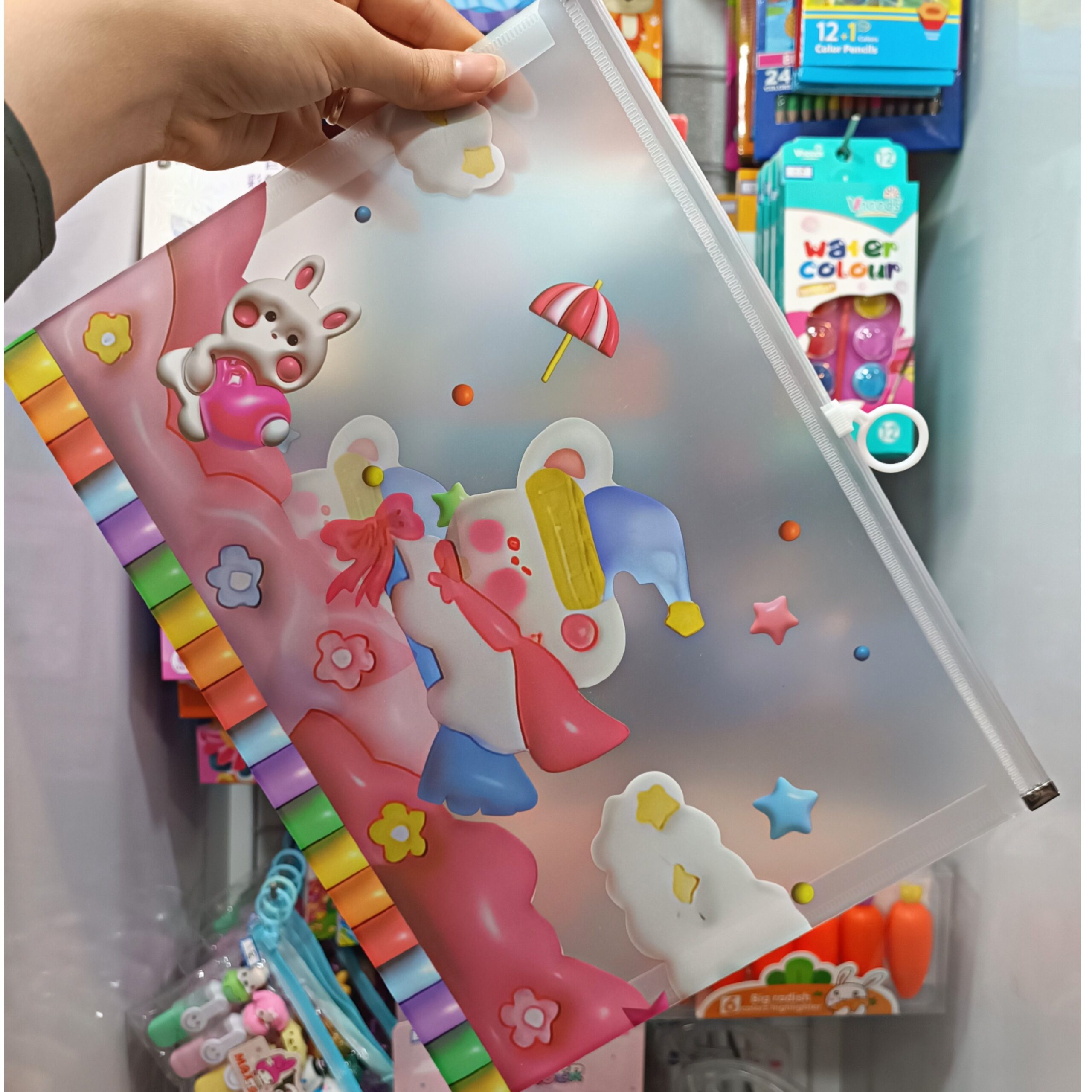 زیپ کیف A4 شفاف فانتزی - Image 3