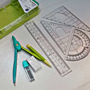 گونیا پرگار خط کش 7 تیکه فلزی