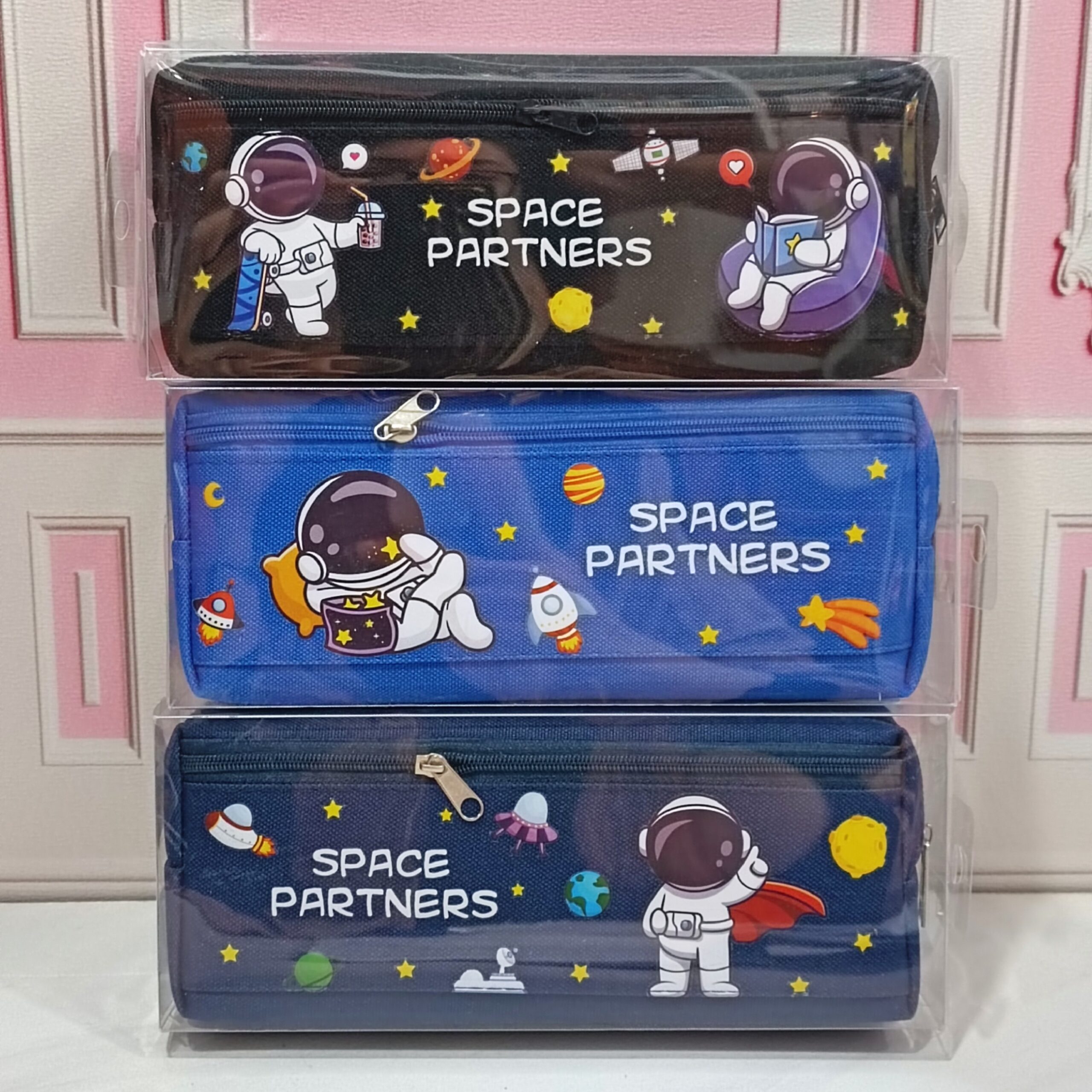 جامدادی دو زیپ فضانورد برزنتی