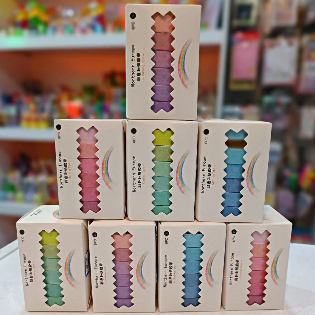 چسب واشی پاستلی 6عددی