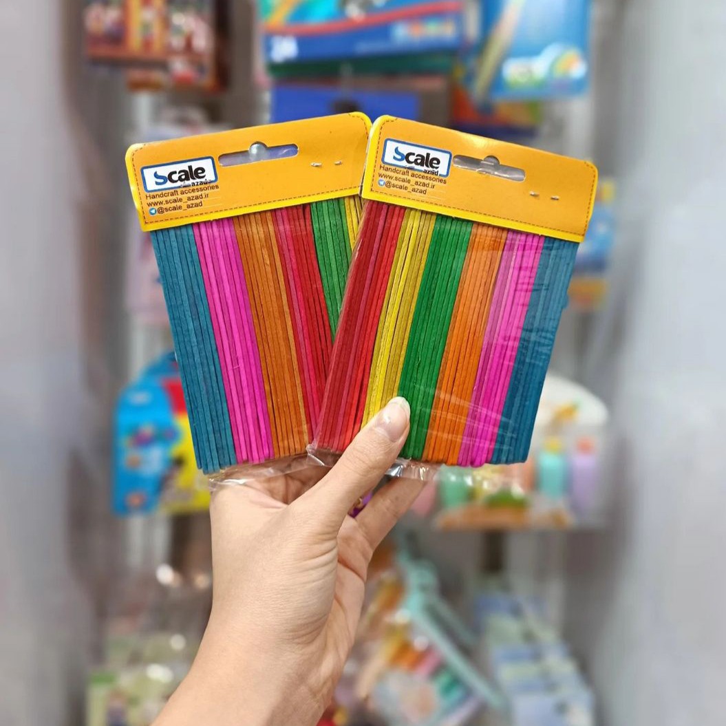 چوب بستنی رنگی رنگی