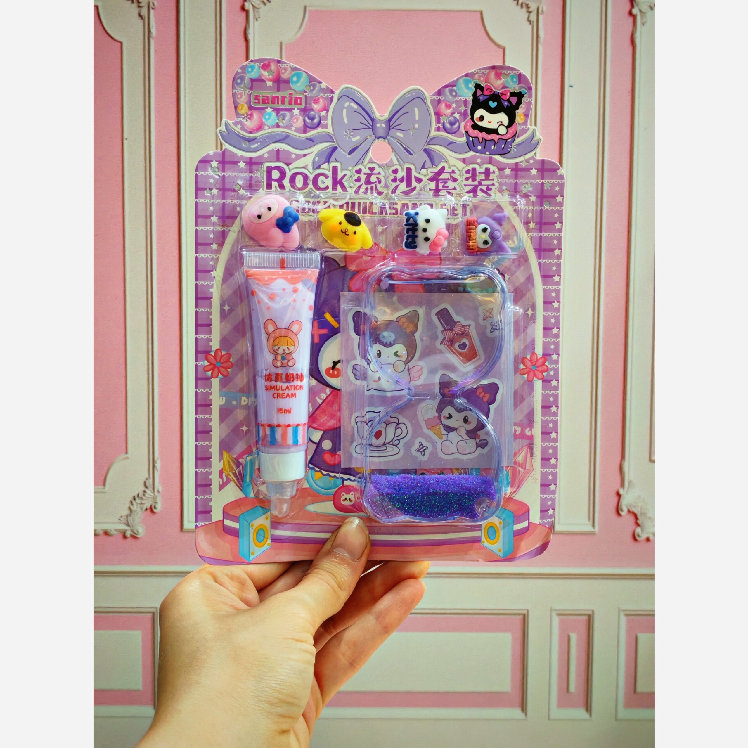 پک کاردستی چسب خامه ایی ساعت شنی